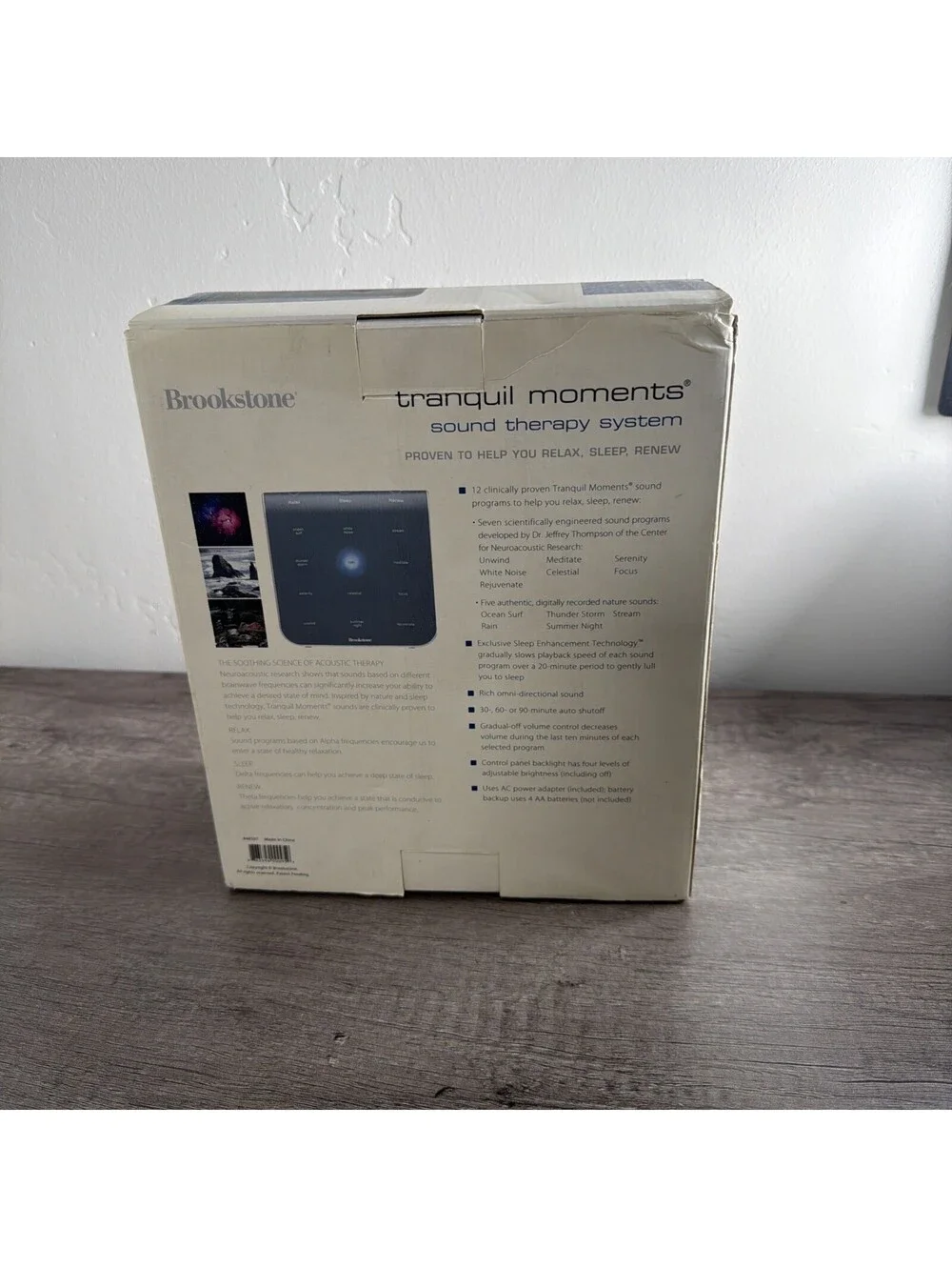 Brookstone Tranquil Moments Sleep Therapy System White Noise Machine 12 Sounds